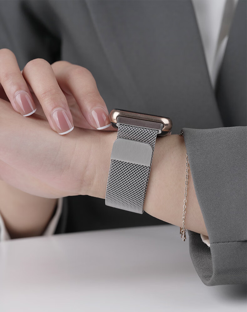 Ремешок Watchbond Milanese Magnetic для Huawei Watch FIT 2, металлический, серебристый