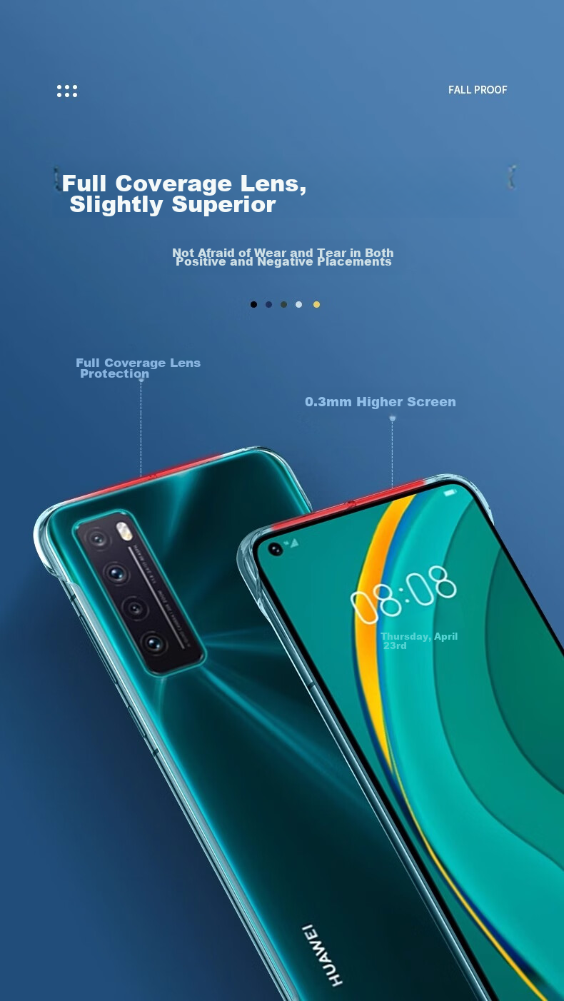 Чехол-накладка ZHIWEISHI для Huawei Nova 7, ультратонкий, прозрачный, противоударный, простой дизайн
