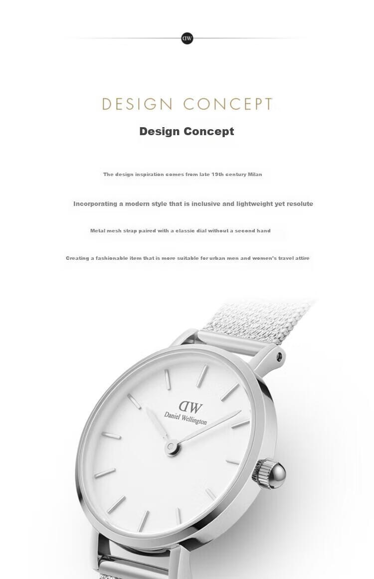 Женские наручные часы Daniel Wellington DW220, кварцевые, с белым циферблатом и стальным браслетом, 28 мм