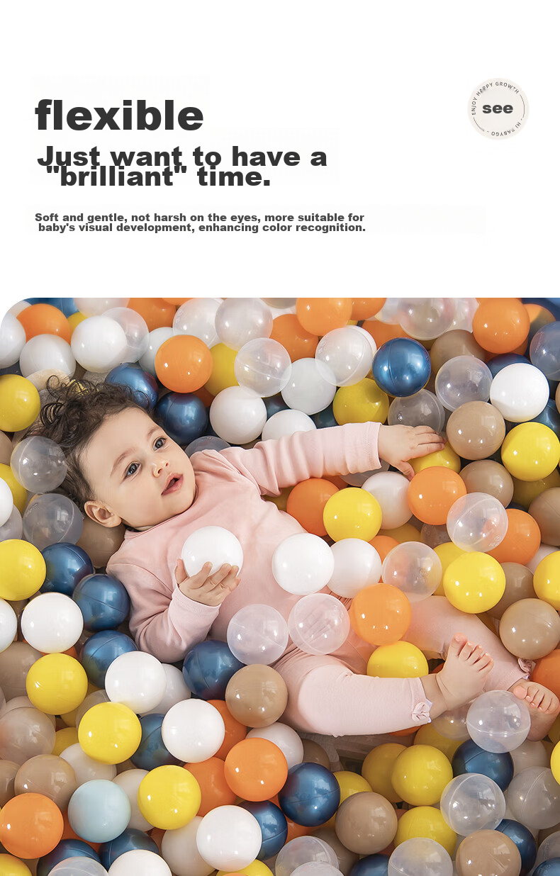Детский игровой мяч BG-BABYGO "Ocean Ball" 7 см, 100 шт., цвет "Ice Cream Color"
