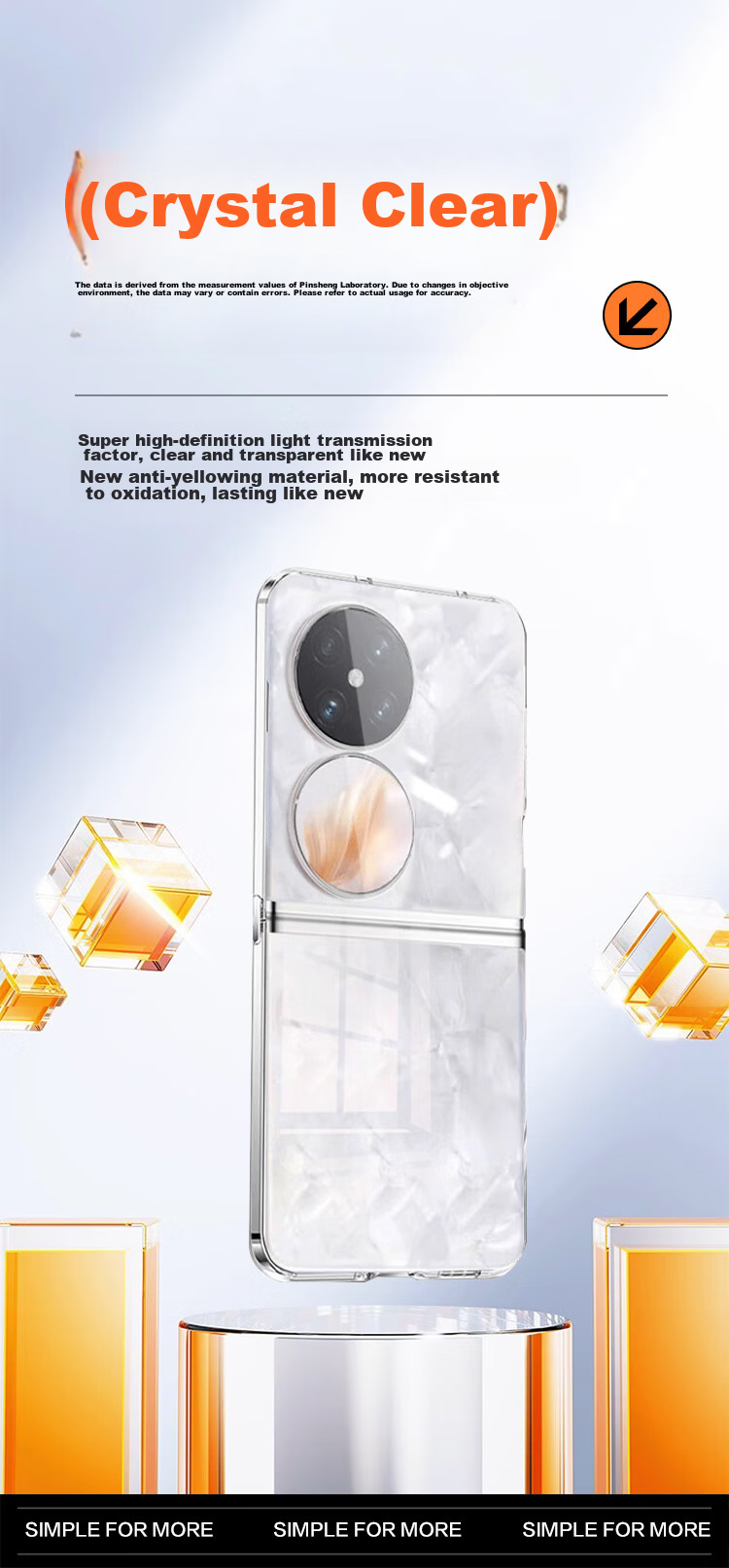 Чехол для Huawei Pocket 2 KOOLIFE, прозрачный, силиконовый, с защитой от падений, простой стиль