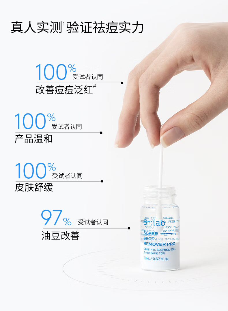 BrLab祛痘小蓝瓶2.0快速祛痘救急水杨酸精华液面部舒缓淡红印女20ml