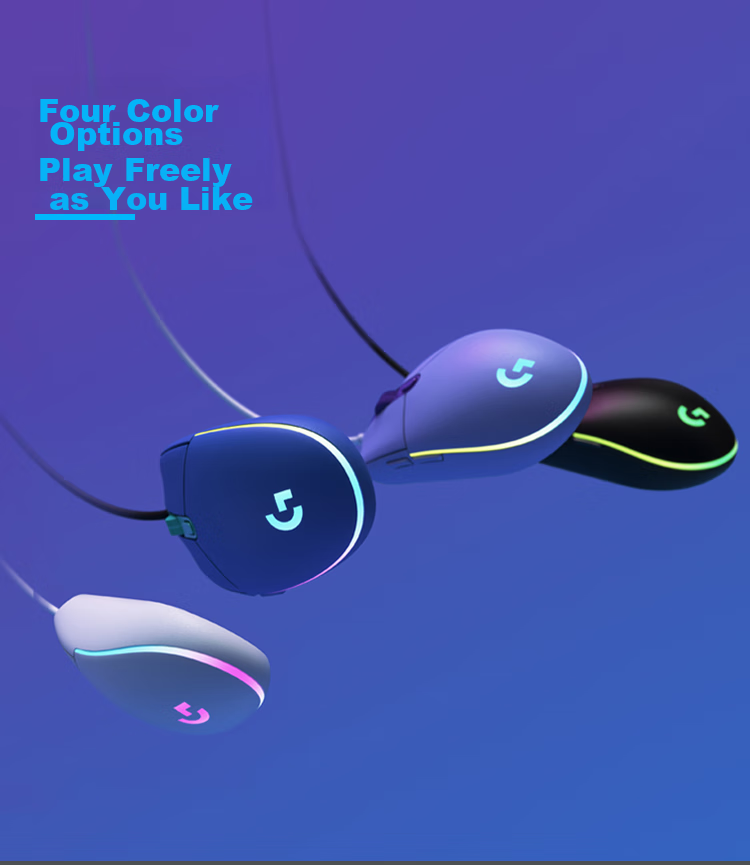 Игровая мышь G G102 второго поколения, RGB подсветка, 8000 DPI, черный