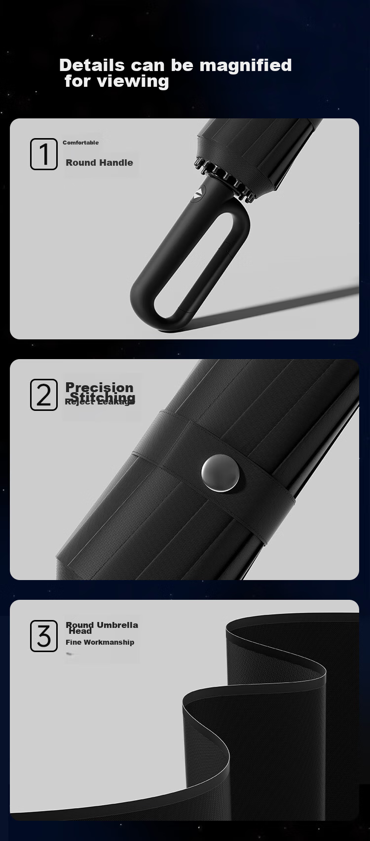 Tianwei Umbrella, полностью автоматический зонт с 20 ребрами, подходит для солнца и дождя, двойные ребра, круглая ручка для удобной переноски и подвешивания на рюкзаки, не настраиваемый
