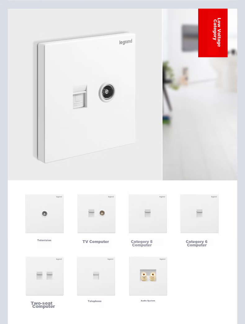 Розетка-выключатель LEGRAND Shidian Magnolia White, 86-типа, скрытого типа, двойной выключатель, одинарное управление