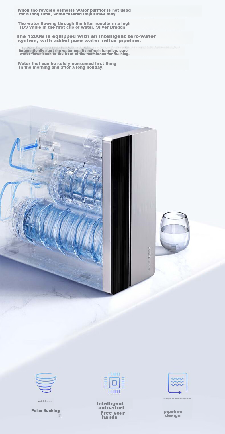 Фильтр для воды Yikaide SR-1200, система обратного осмоса, 1200G, 3 л/мин, для кухни, под мойку