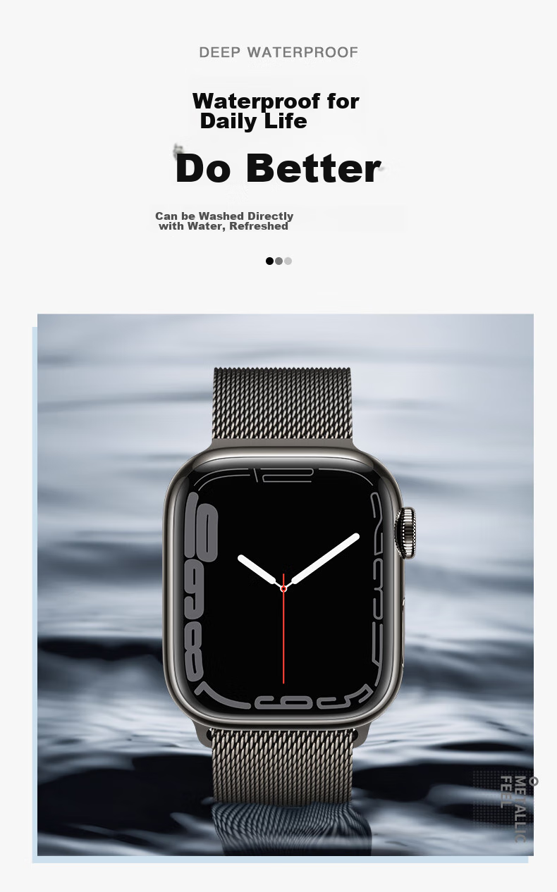 Ремешок Milanese для Apple Watch Ultra2/S10/S9/8/7 44/45/49MM, стальной, с магнитной застежкой, цвет "Звездный свет"