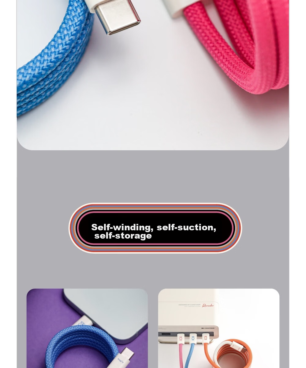 Кабель CANDYSIGN MagTie Magnetic Charge, Type-C на Lightning, MFi Certified, 1 метр, сладкий белый