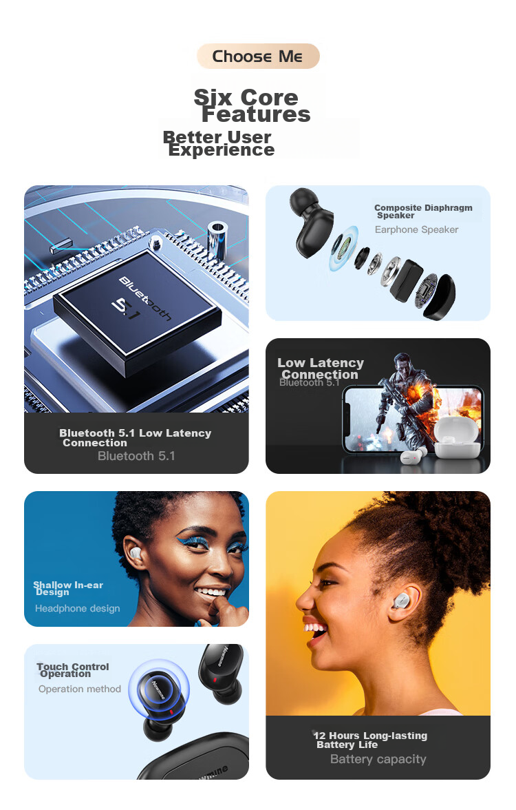 Беспроводные наушники Newmine LY02 TWS, вкладыши Bluetooth 5.1, с дисплеем уровня заряда, белый