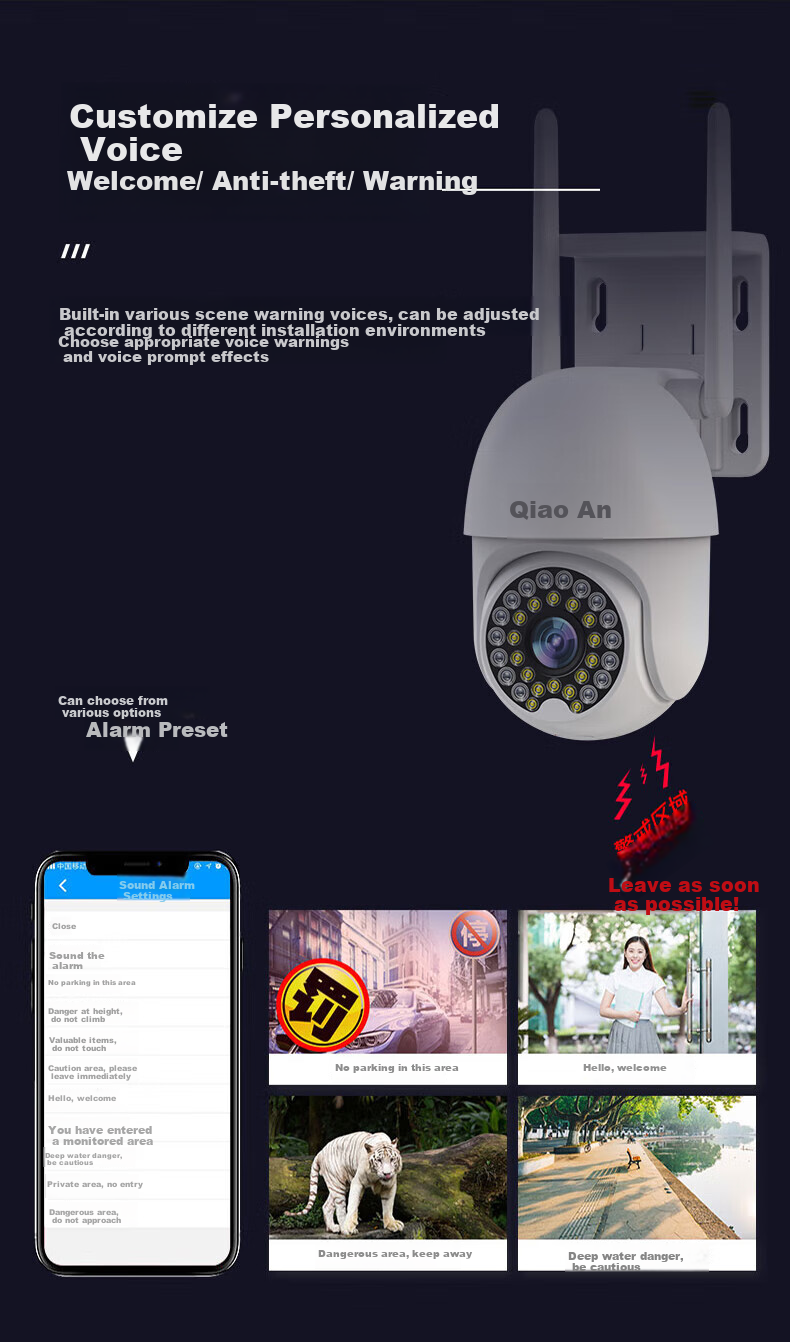 Камера видеонаблюдения JOOAN AI High-Definition, водонепроницаемая для дома и улицы, 360-градусный обзор без слепых зон, ночное видение, панорамная купольная камера, беспроводная Wi-Fi, удаленный доступ через смартфон