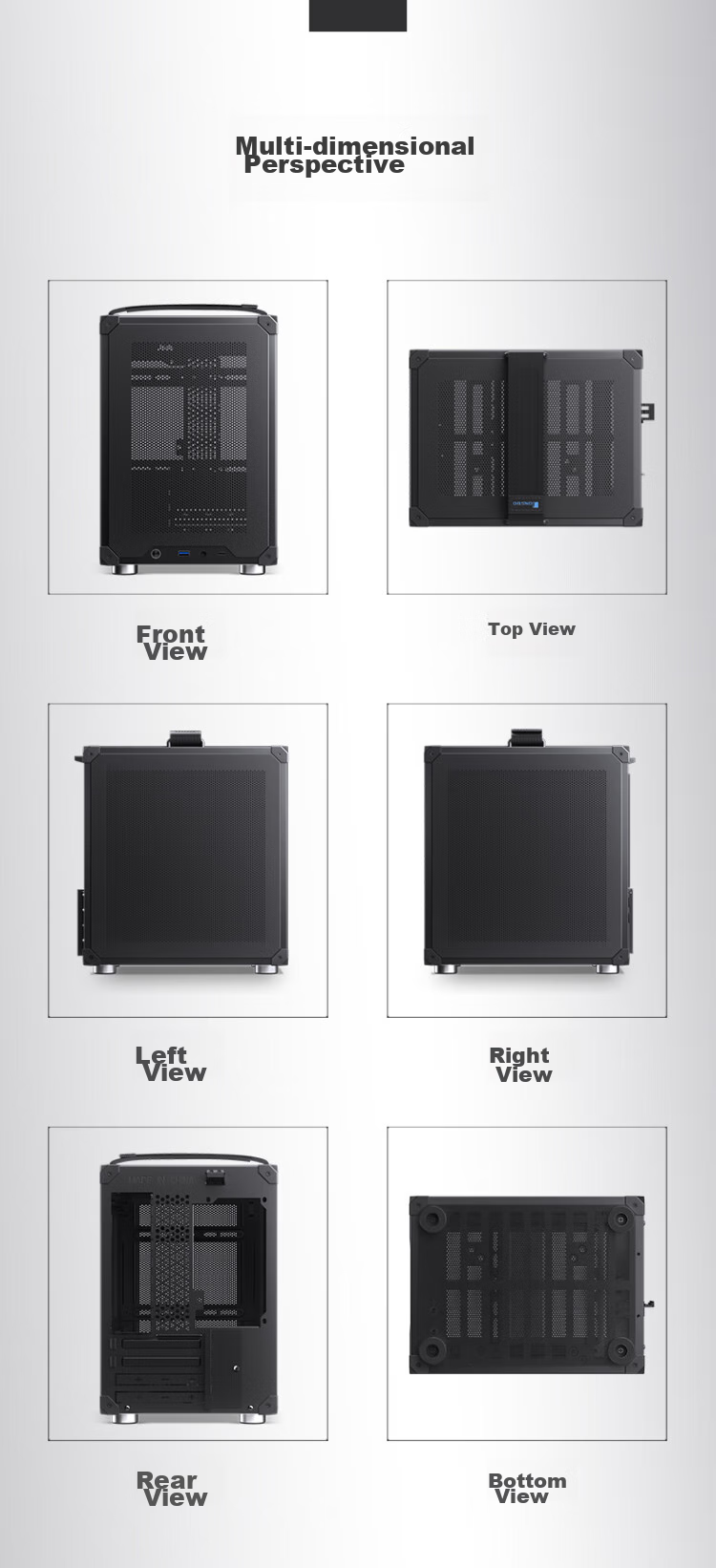Корпус JONSBO C6 Handle Version Black MATX, черный, M-ATX, Mini-ITX, ATX блок питания, до 75 мм кулер, до 255 мм видеокарта