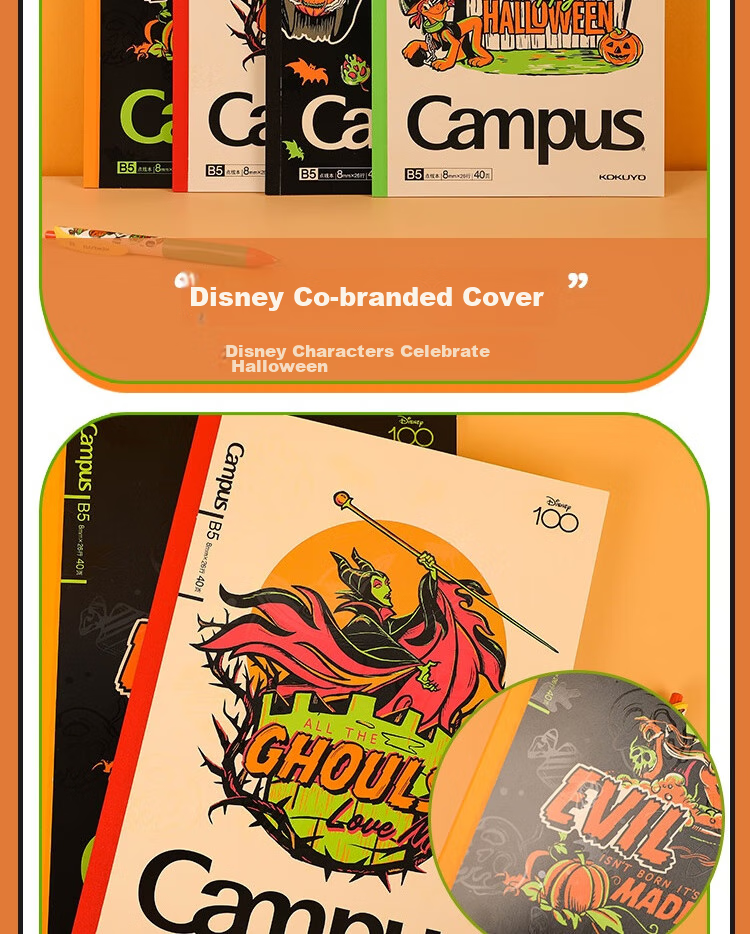 Набор блокнотов KOKUYO Disney Mickey Campus Life Series, 4 шт., B5, 40 страниц, в точку