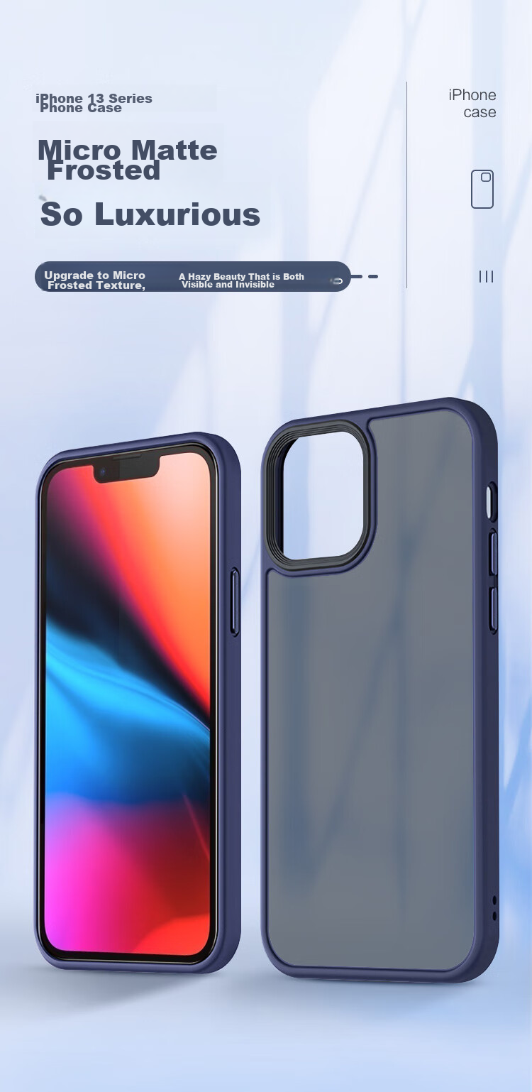 Чехол PISEN для iPhone 13, матовый прозрачный, противоударный, черный