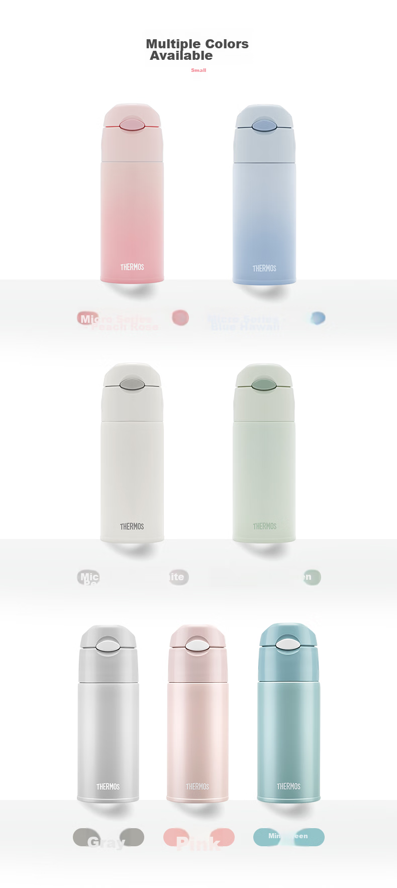 Термокружка THERMOS TCMI-400S, 400 мл, градиентный цвет, с трубочкой, сохраняет холод, для мужчин и женщин, розовая