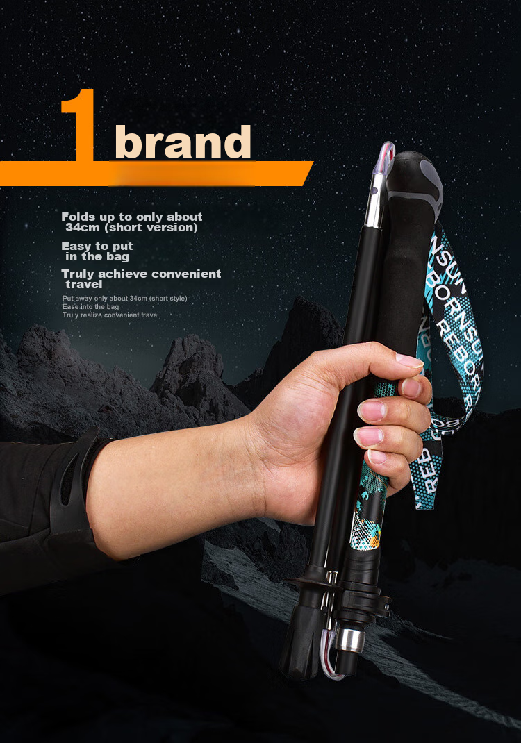 Треккинговые палки Lubinxun Carbon Ultra-Light, складные, телескопические, карбоновые, для трейлраннинга и хайкинга, короткая версия, зеленые