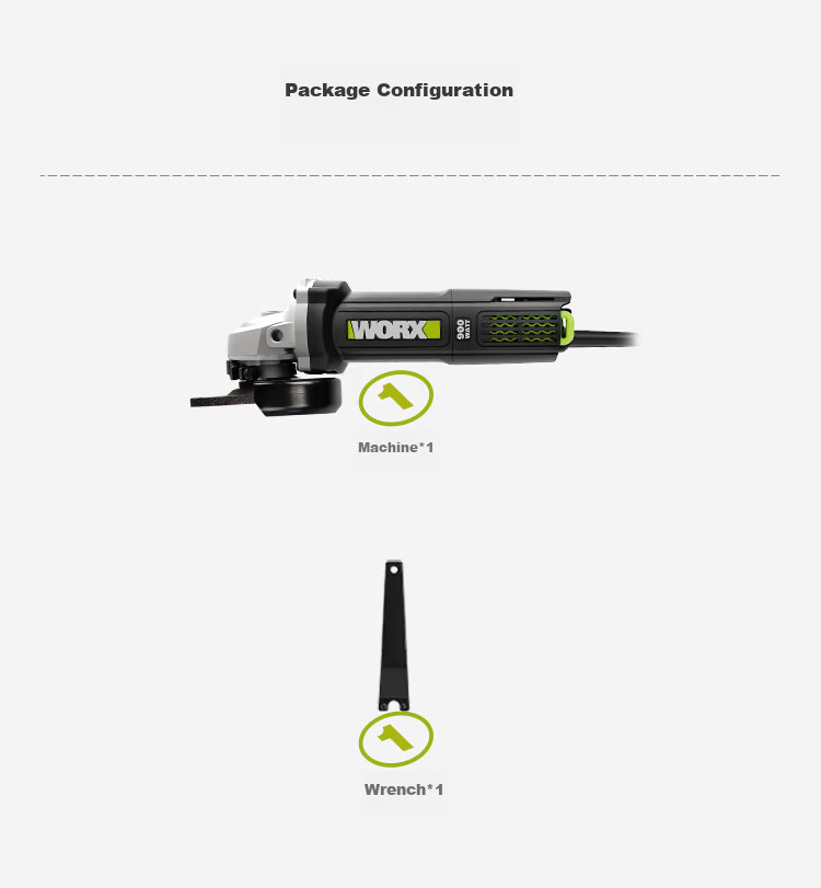 Угловая шлифмашина WORX WU900X, 900 Вт, диск 100 мм, 220 В