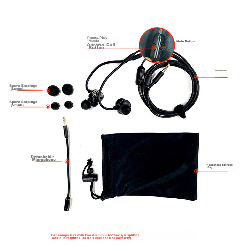 Игровая гарнитура SteelSeries Tusq In-Ear 3.5mm с отсоединяемым микрофоном