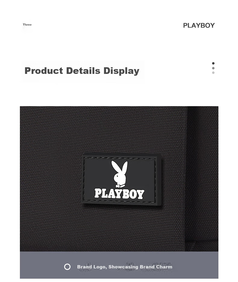 Рюкзак PLAYBOY, мужская сумка через плечо, повседневная мужская маленькая сумка, большая емкость, портативная сумка для телефона на открытом воздухе, черный