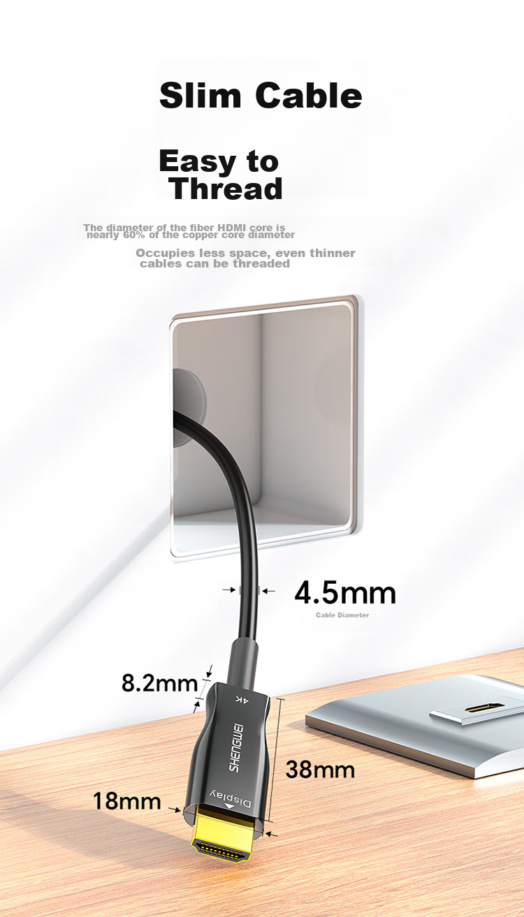 Кабель Shengwei Optical HDMI версии 2.0, аудио/видео кабель высокой четкости класса Hi-Fi, 40 метров, AHH5040G