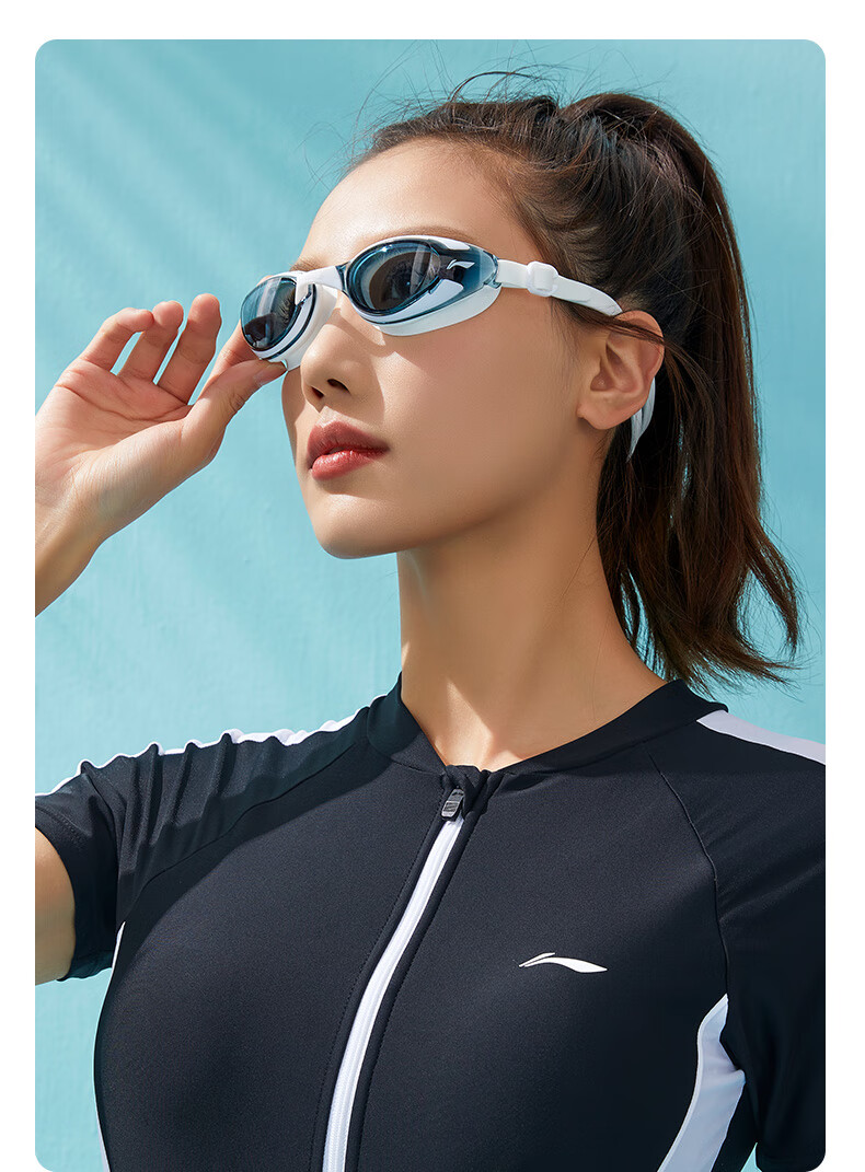Очки для плавания Li-Ning 2765, унисекс, черные, с защитой от запотевания, высокая четкость