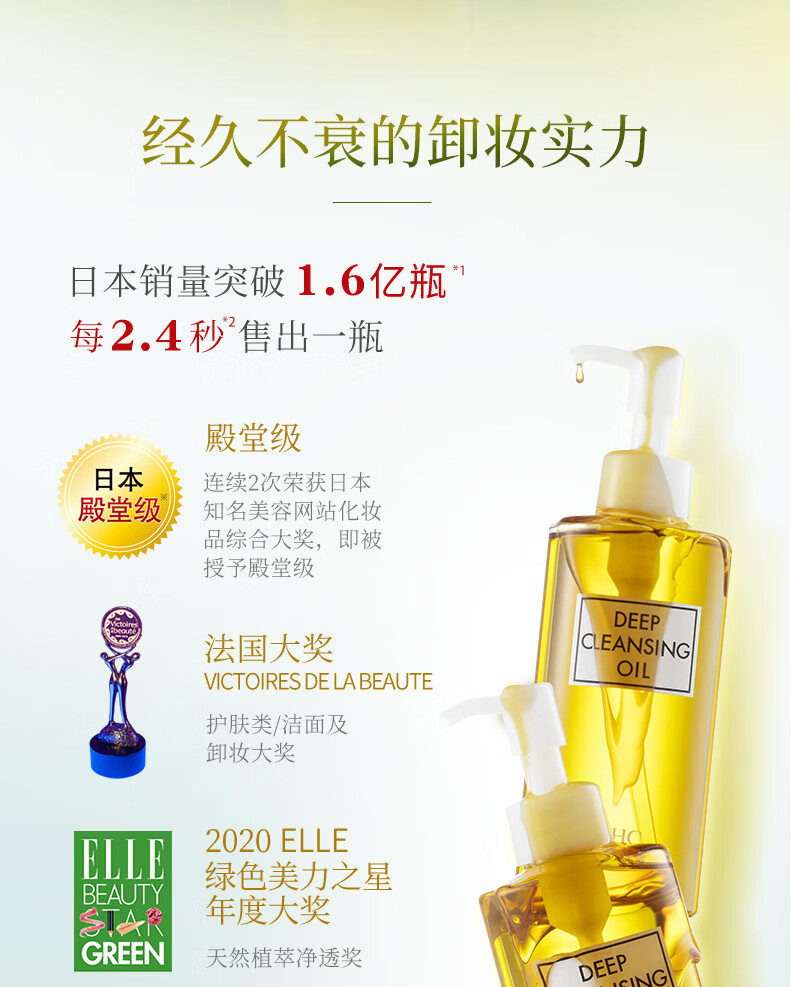 DHC蝶翠诗橄榄卸妆油200ml 温和眼唇脸部卸妆易乳化不油腻