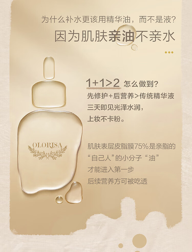 OLORISA 玫瑰奢养面部精华油 淡化细纹提拉紧致 提亮肤色按摩脸部 30ml