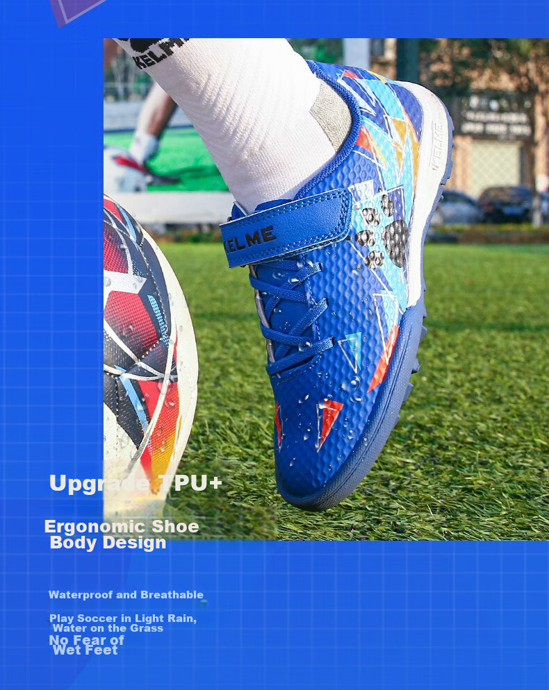 Футбольные бутсы KELME для юношей, модель ZX90113052, для искусственного газона, дышащие, нескользящие, износостойкие, флуоресцентно-желтые, размер 37