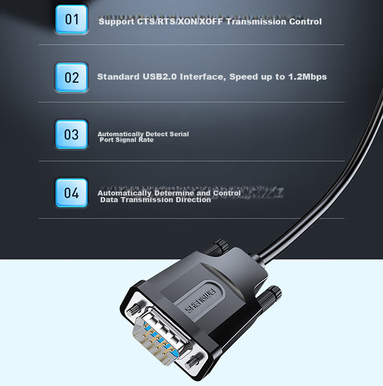 Кабель Shengwei USB - RS232 (COM-порт), 1 метр, AML4010G