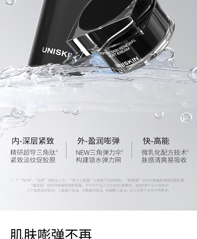 优时颜（UNISKIN）黑引力精华水120ml+面霜轻盈版50g紧致保湿滋润礼物送女友