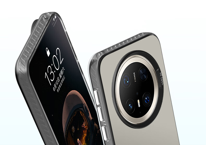 Противоударный чехол Baozou для Huawei Mate70 Pro/Pro+, силиконовый, серый, лазерный градиент