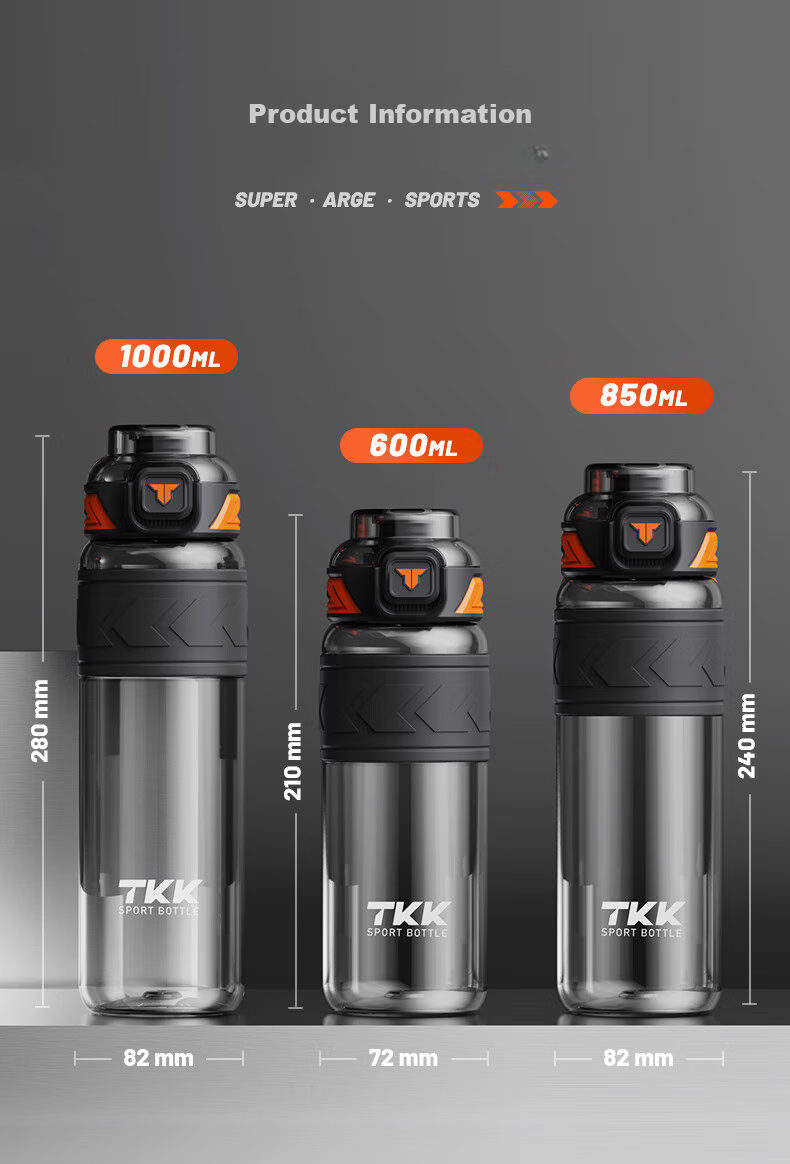 Спортивная бутылка для воды TKK Tritan, 1000 мл, с ситечком для чая и веревкой, для мужчин, термостойкая, для тренировок, для школьников