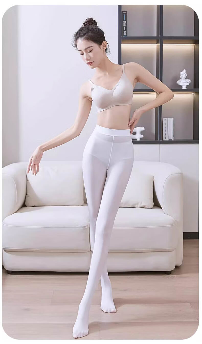Колготки LangSha, женские, 120D, бархатные, белые, один размер