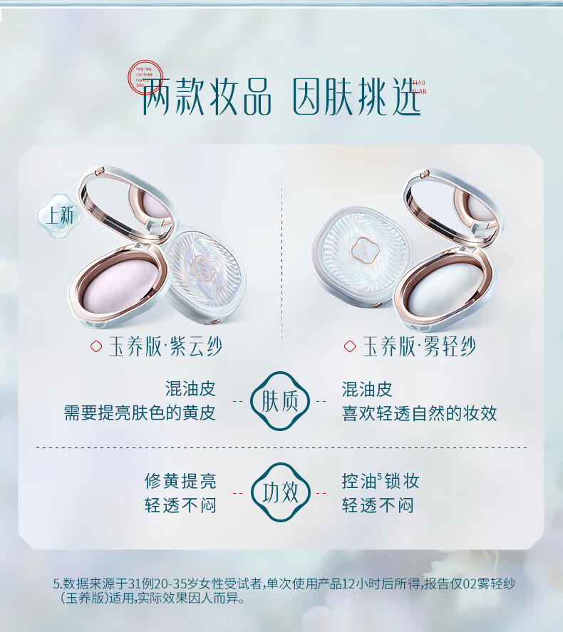 花西子蒙古族印象玉养蜜粉饼04 7g 化妆品定妆散粉持久不脱妆遮瑕