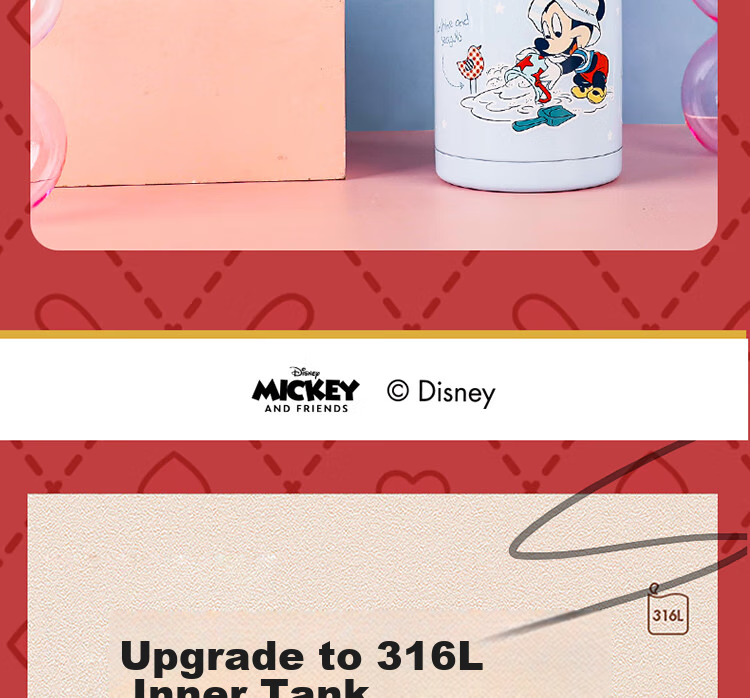 Детская термокружка Contigo Disney Minnie, 400 мл, нержавеющая сталь, с клапаном "One-touch quick start", для детей