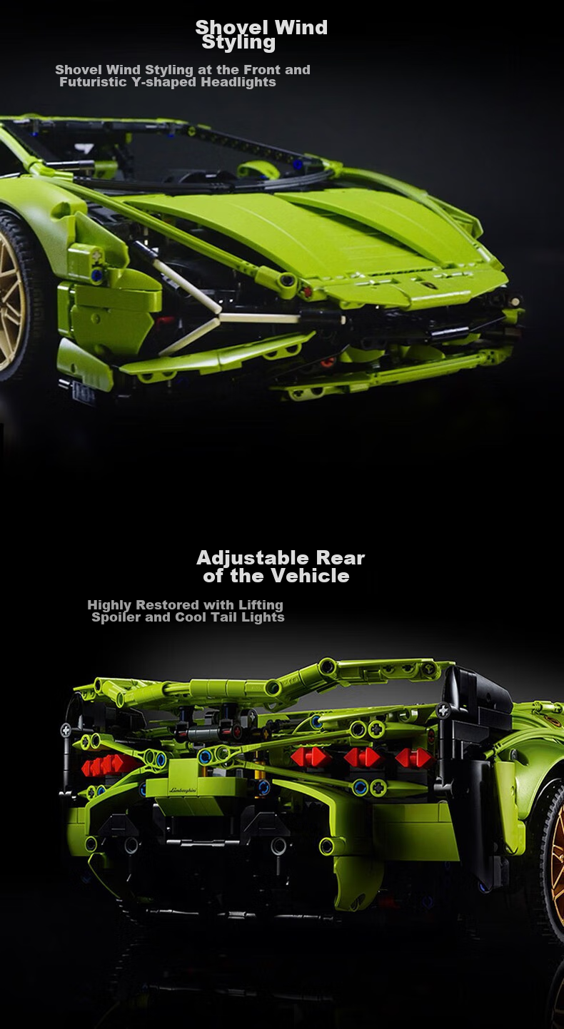 Конструктор Miaoyan Lamborghini, радиоуправляемая модель гоночного автомобиля, совместимый с Lego, игрушка для мальчиков 7-14 лет, подарок на день рождения