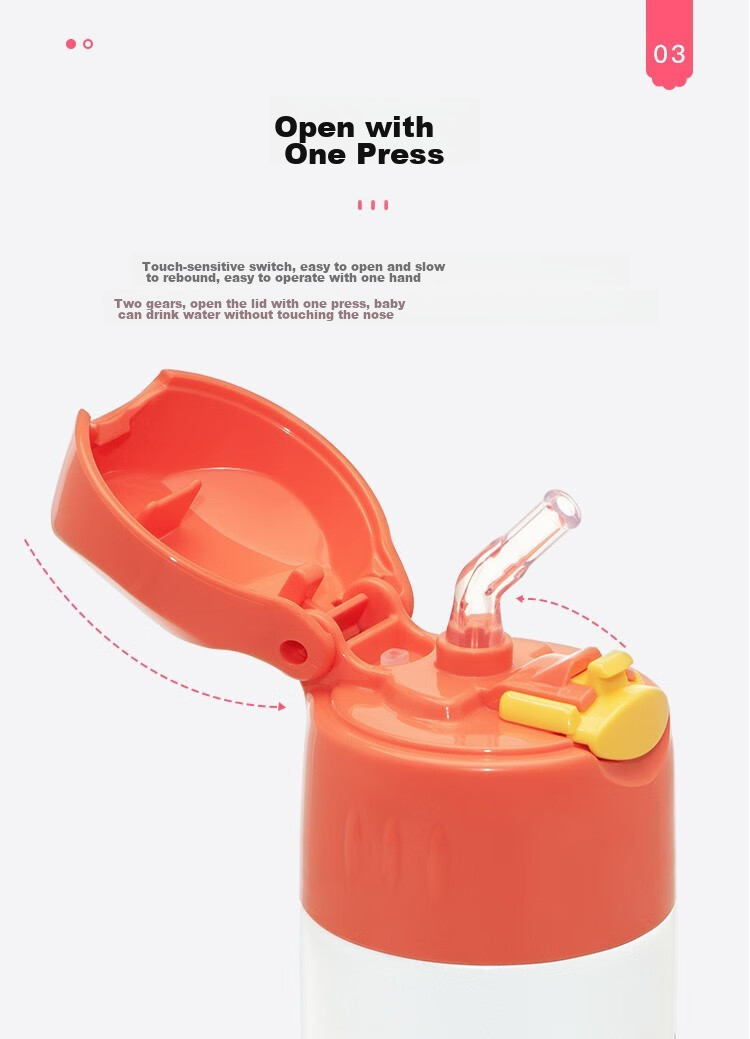 Термокружка THERMOS FFI Red, 360 мл, с трубочкой, из нержавеющей стали 304, для детей и взрослых