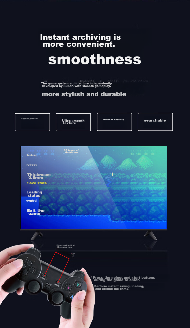 Игровая приставка Xiaobawang D104Pro с беспроводными геймпадами, 4000 игр, ретро-консоль для ТВ