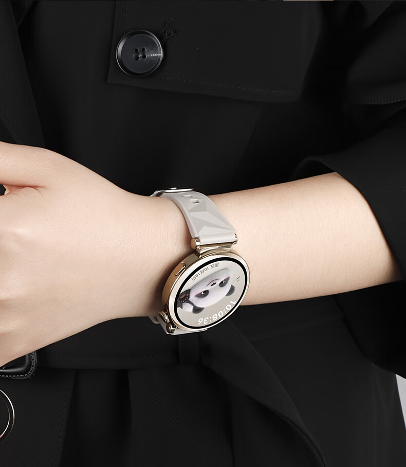 Ремешок Xiaopijiang для Huawei Watch GT6/GT5Pro, силиконовый, с узором "ледяной кристалл", женский, универсальный для 42/41мм циферблата, черный