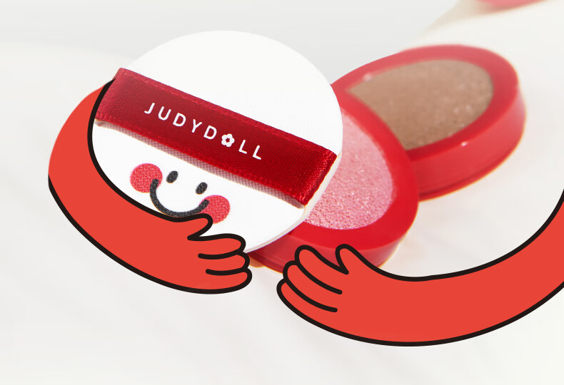橘朵（Judydoll）【HUG联名款】气垫粉霜腮红水润气色氛围自带粉扑新年礼物#01