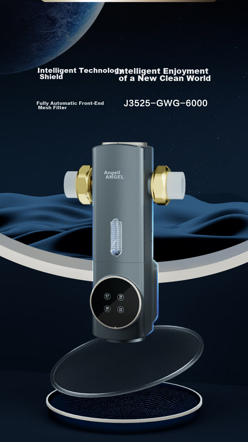 Фильтр для воды Anjier J3525-GWG-6000, автоматический, с обратной промывкой, 40 микрон, двойная сетка, высокая пропускная способность, для всего дома, 10T/ч