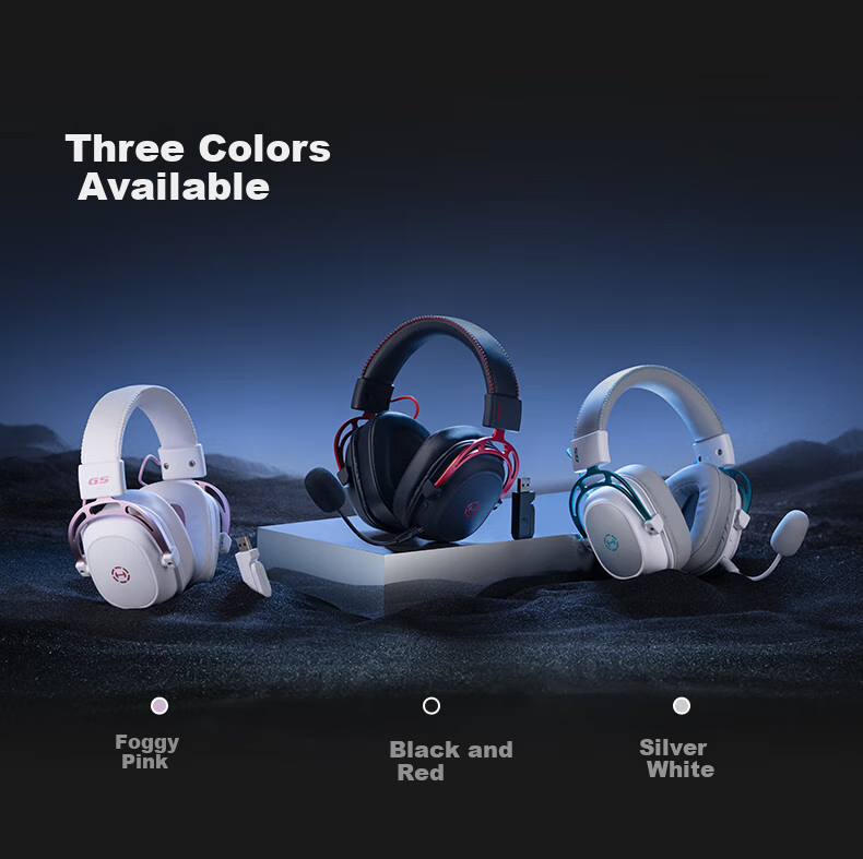 Беспроводная игровая гарнитура EDIFIER HECATE G5 Wireless Edition, 2.4G, Bluetooth, 7.1 объемный звук, накладные, черный/красный