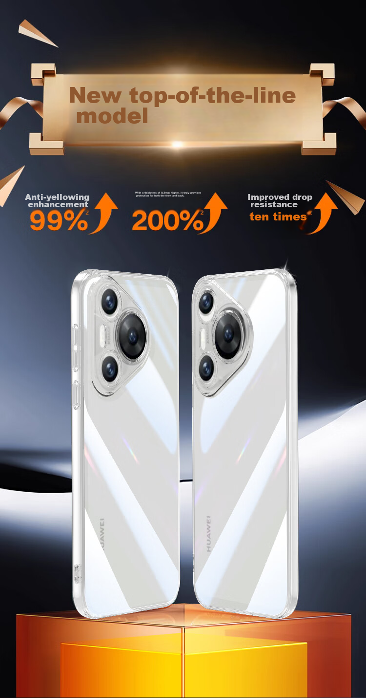 Чехол-накладка Ekakashop для Huawei Pura70, прозрачный, противоударный, ультратонкий, с защитой от падений