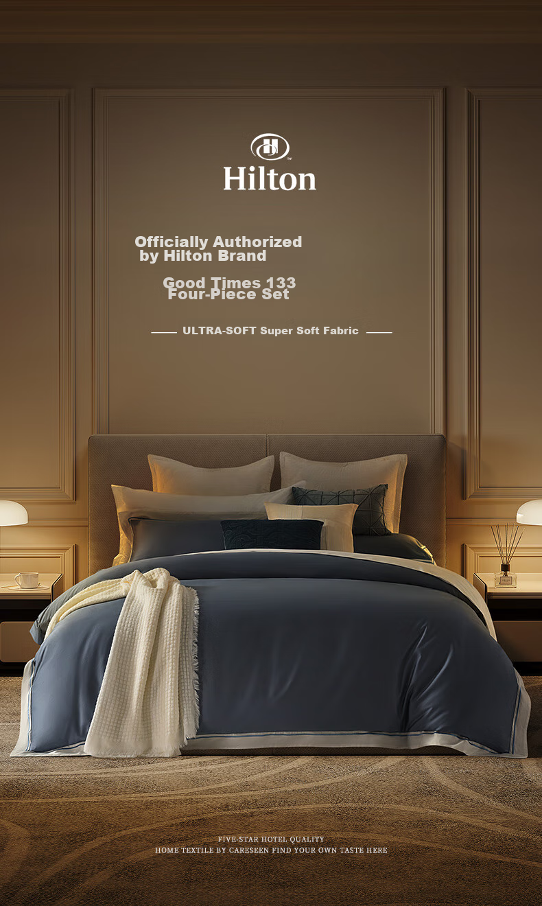 Комплект постельного белья Canasin "Hilton La Belle Epoque 133", 4 предмета, 60 нитей, хлопок, розово-серый, для кровати 1.8 метра