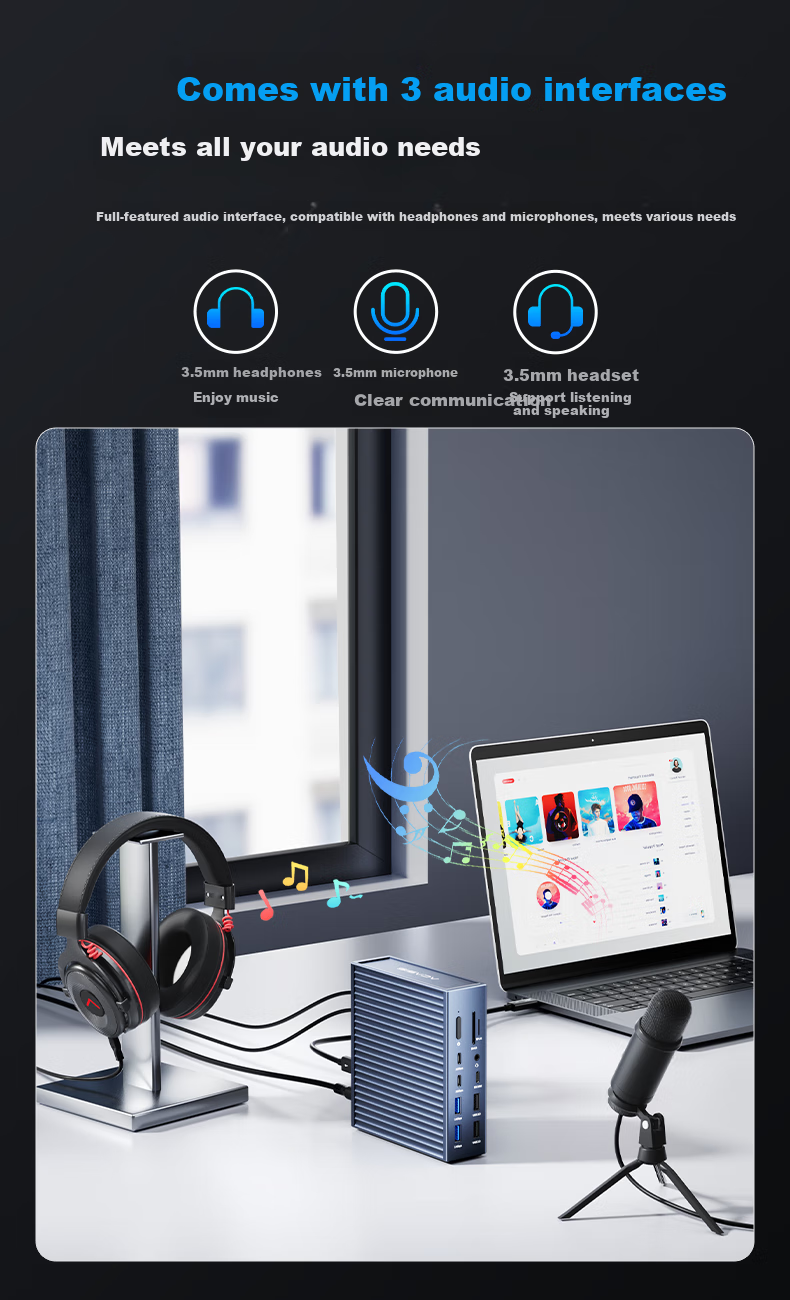 Док-станция Acasis USB4, 40 Гбит/с, 8K, 3 дисплея, 2.5G Ethernet, HDMI, для Mac Mini/M1/M2/M3/M4 Pro/Max DS-9007