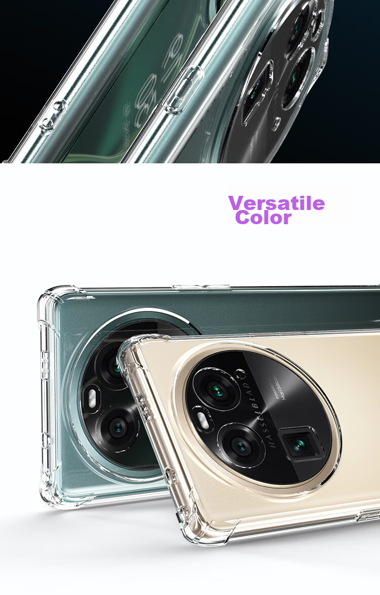Чехол для телефона ESCAPE для OPPO Find X6, противоударный, прозрачный, силиконовый, с защитой камеры, унисекс, с отверстием для шнурка, прозрачно-белый