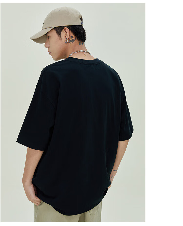 Мужская футболка Jeanswest с коротким рукавом, летняя, 2026, свободный крой, однотонная, трендовая, из хлопка Синьцзян, темно-серый, 2XL