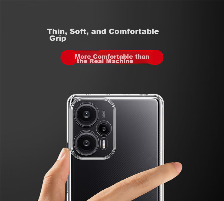 ESCASE Чехол для Xiaomi Redmi Note 12 Turbo, прозрачный, ультратонкий, противоударный, TPU, с отверстием для шнурка
