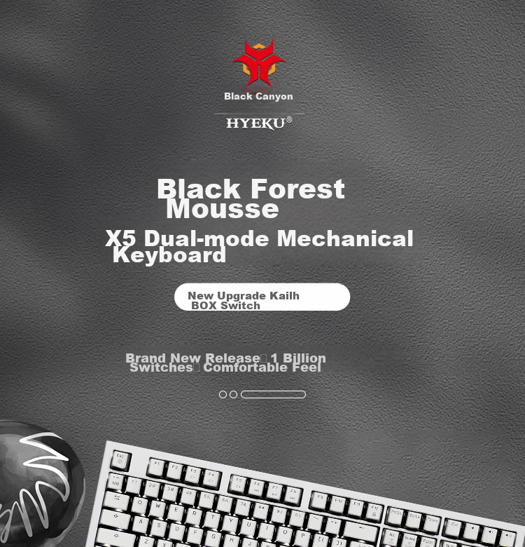Игровая механическая клавиатура Hyeku X5 с двойным режимом (проводная/беспроводная 2.4G), 108 клавиш, кейкапы PBT, переключатели Kailh BOX Sand Gold, с подставкой для запястий