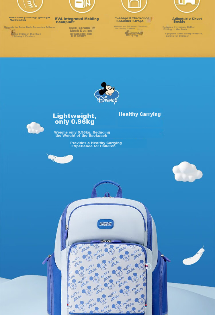 Рюкзак AMERICAN TOURISTER для девочек, удобный, для начальной школы (1-3 классы), защищающий позвоночник, антибактериальный, легкий, большой вместимости