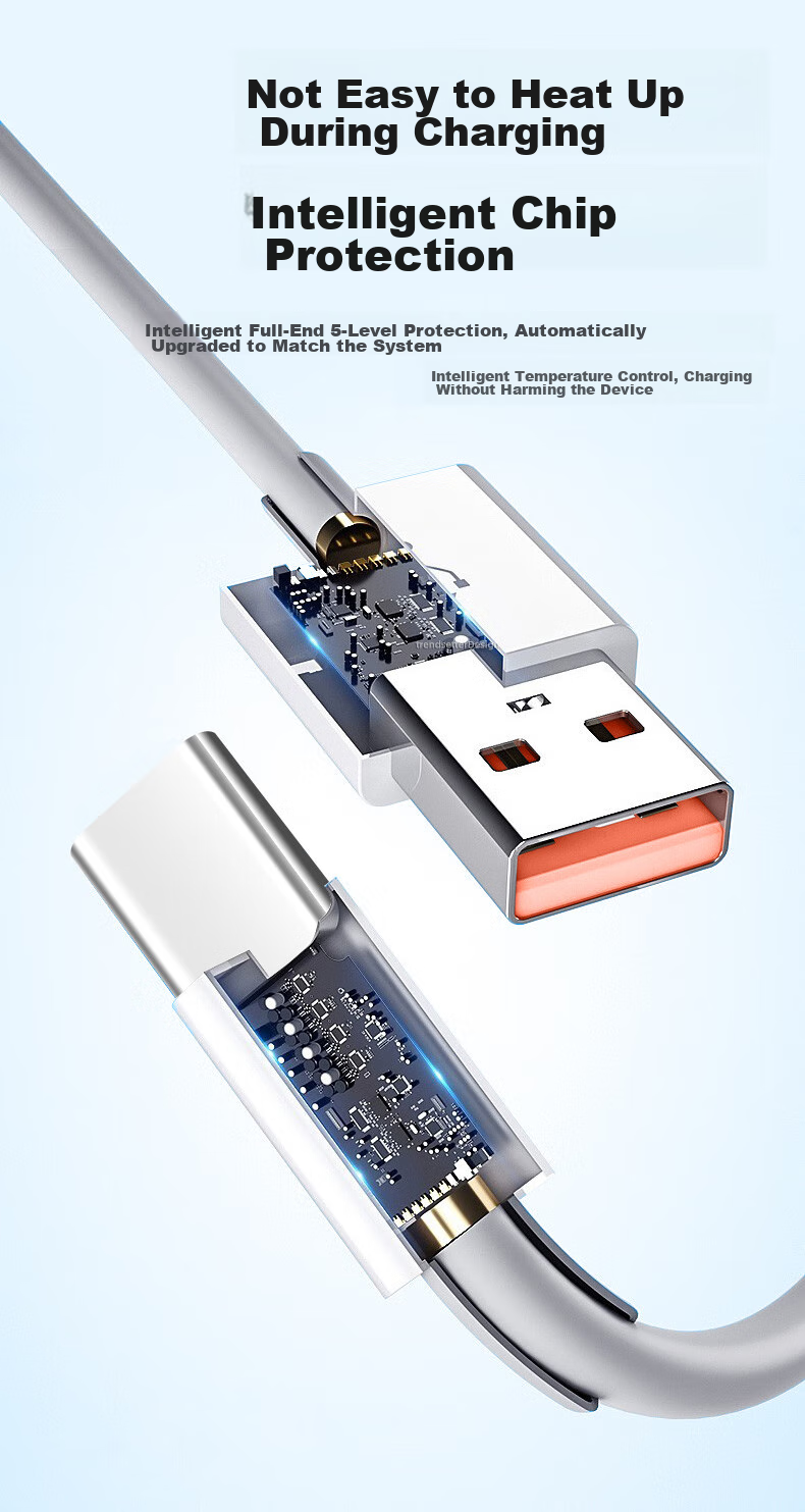 Кабель Chaofan Xiaomi Type-C, 6A, 120W, быстрая зарядка, 1 метр, белый
